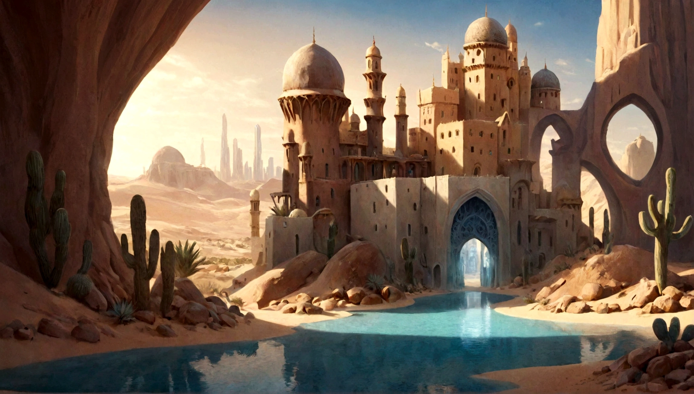 desert, city on desert, city, fairytale city, magical desert