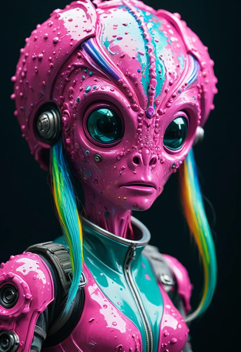 8K, ARTISTIC photogrAphy, best quAlity, mAsterpiece: 1.2), A (potrAit:1.2) Don Bluth Style ASTRONAUT Cthulhu pink Toon Doll, full body RAW candid cinema, cyan hair, 16mm, color graded portra 400 film, remarkable color, ultra realistic, sad admosphere, dark lighting, oppressive atmosphere, depressive colors, kodak portra 400, photograph,r, Natural Light, Pinhead lighgts, blur reflection, Brush Strokes, Smooth, abstract, Splatter, Oil On Canvas, rainbow colors, fractal isometrics details bioluminescens : a stunning realistic photograph of wet bone structure, 3d render, octane render, intricately detailed, titanium decorative headdress, cinematic, trending on artstation | Isometric | Centered