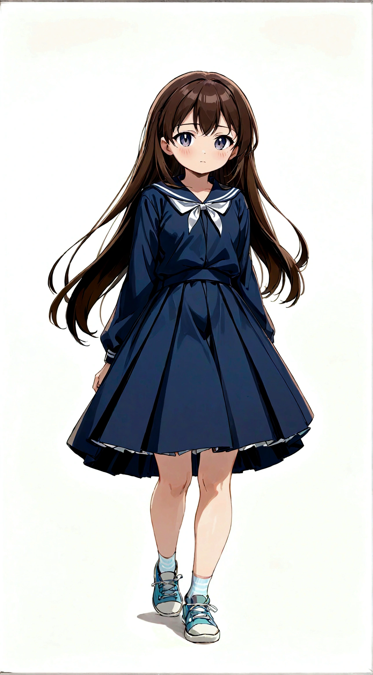 Low - Angle、Long skirt、強WindでHolding the flipping skirt with your hand、強WindでWhite cotton pantiesが見えている、:((Holding the flipping skirt with your hand))Low - Angle8Kで、highest quality、masterpiece、Ultra-detailed、Ultra-high resolution、Anime Style、1. High school girl、強Wind、((Holding the flipping skirt with your hand))、(impatient)White cotton panties:1.5), (Wind:1.25), (highest quality:1.0), (masterpiece:1.0), (Ultra-fine illustrations:1.0), ネイビーブルーのLong skirt、
、Lined、