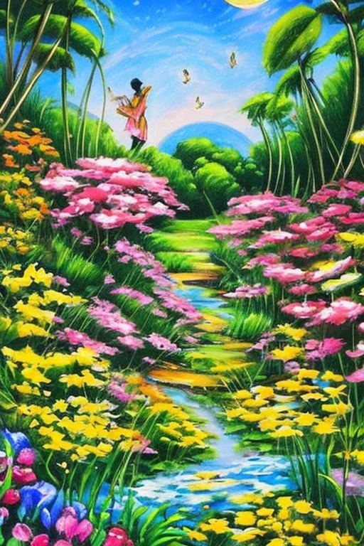 In the midst of a lush garden filled with colorful flowers, a sketch postcard depicts a whimsical interpretation of an unconventional art piece. The subject, a mysterious-looking figure, is depicted in intricate compositions and twists. The background is a swirling, mesmerizing display of geometric shapes and vibrant hues. The painting captures the essence of a classic American symphony, as if it's the mastery of drawing the world with skill and attention. The sketch postcard captures the essence of his own interpretation of an enchanting dream and a captivating twist on this enchanting genre of artistry.