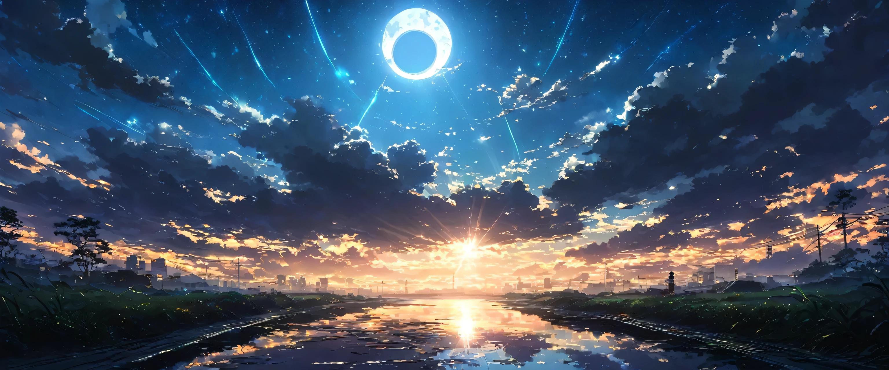 darkness, 暗darkness, Light, Ray, sky, Light line, God Secret, god holy, hope, relief, road, future, cloud, Night Sky, star, moon, silhouette, contrast, dramatic, Fantasy, Beauty, Sucked in, god々Shii, awe, God Secret,beautiful Anime Scenery, Landscape painting, Beauty Digital Painting, Andreas Rocha, Beauty artwork illustration, Wonderful Shii Wallpaper, Raymond Han, Tall Beauty Painting, Studio Greeble Makoto Shinkai, Beauty Wallpaper, Anime Scenery