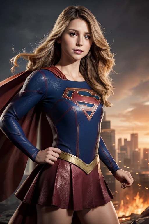 Portrait of Supergirl, gorgeous, dynamic pose, highly detailed, perfect composition, UHD, intricate