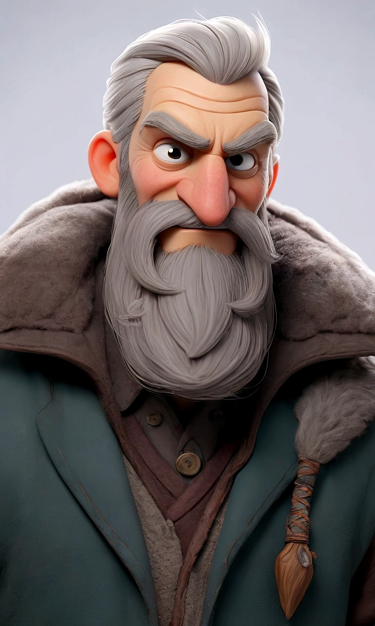 cheerful man, fair skin with beard and light almost gray hair