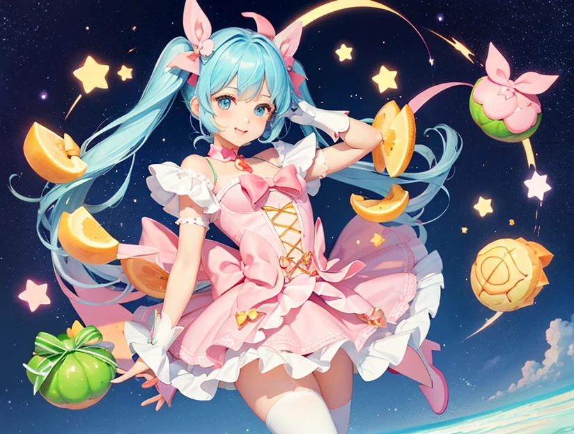 Asha is a turquoise girl bunny with dark fuchsia spots, ears, and paws. she also have yellow blushed SPARKLE; GLITTER