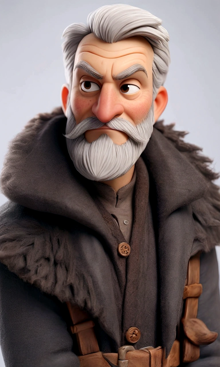 cheerful man, fair skin with beard and light almost gray hair