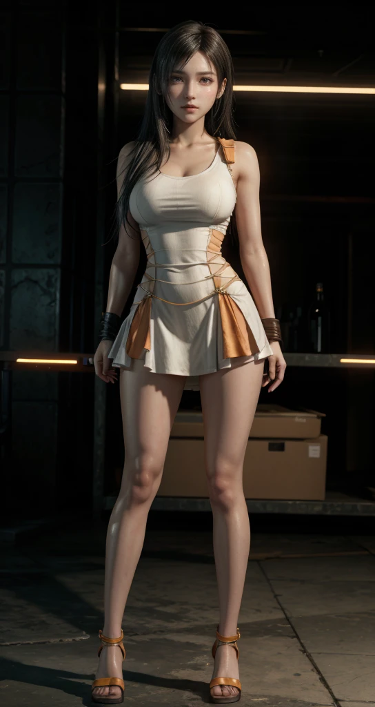 Tifa lockhart, light orange short dress
