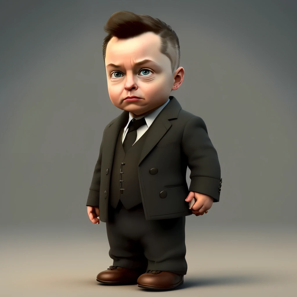 cbzbb, elon musk,charachter,cute, little, beautiful, Devian Art, Trending Artstation, Digital Art, Detailed, Cute, Realistic, Humanoid, Character, Tiny,Cinematic Sho,Cinematic Lights,Elon Musk, looks happy