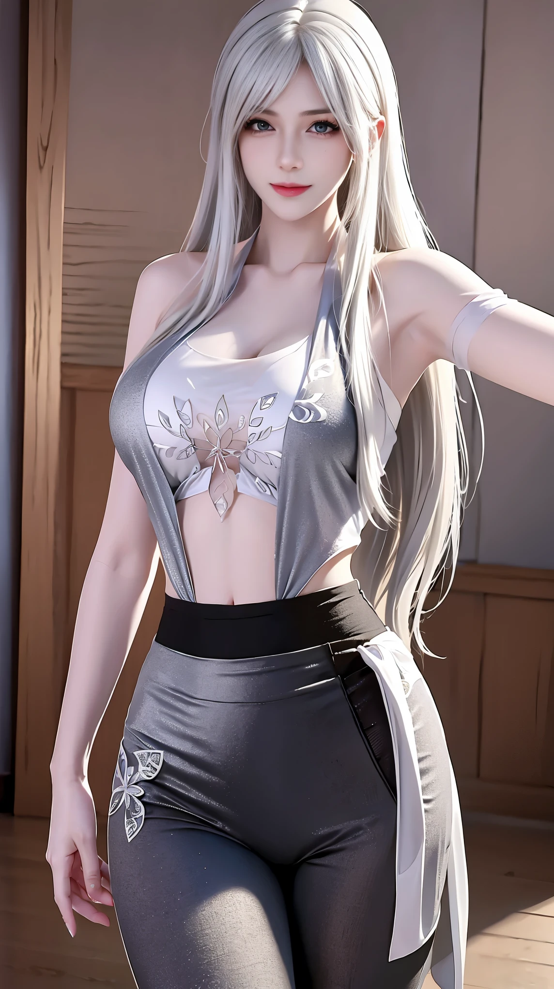 a white hair、Close-up of miss wearing white mask, Beautiful character painting, guweiz, Gurwitz-style artwork, White-haired god, author：Yang Jie, Epic and beautiful character art, Stunning character art, author：Fan Qi, by Wuzhun Shifan, pixiv Art Street Guviz, Single ponytail, insult, High Ponytail, Tall and big, Long legs, (sleeveless lace shirt), (shorts), (Striped )), ((Striped )), Walk, elegant, dignified, miss, Beautiful curves, sweet smile, Strong sense of detail and layering, color丰富绚丽, Has a unique texture, rich and colorful, color, vivid, Design Art, 16K, Super detailed, {{illustration}}, {Extremely refined}, {Exquisite surface treatment}, Super detailed, Delicate and shining eyes, {{Light}}, 极致Light效果, Model: realism, CFG size: 12, Laura: Bright texture (1.35), high quality, masterpiece, Exquisite facial features, Delicate hair depiction, Detailed depiction of the eyes, masterpiece, best quality, Light線追蹤, Extremely detailed CG unified 8k wallpaper, masterpiece, best quality, (1 girl), 完美miss身材, (((Skinny white T-shirt))), beautiful eyes, (Delicate face), short black hair, Tie your hair up, Light blue hairpin, Black silk frame glasses, in class, (White skin), (Optimal Lighting), (Super intricate details), 4k unity, (Super detailed CG), Showing off her white legs, , Hot Pants, shorts,性感Long legs, Thin waist, Sweat flows down my waist, Showing belly, Extremely detailed depiction, Pink Hair, Asymmetrical bangs, Transparent clothes, Hands on thighs, 把目Light移開, 8k resolution, Raise an eyebrow, shiny hair, Flower head, Wristbands, bandage，Leather sexy pose, simple grey background, Crawl to the audience, kitten pose, On all fours,nude,National Foundation,underwear,(masterpiece, best quality:1.4), (Modern), 1 girl, solitary, leave, SFW, Great girlfriend, (Permanent installation:1.1), Dynamic poses,  (Tight yoga pants, Dark gray yoga pants:1.4),Long blond hair, Sweep bangs, Heart-Shaped Face, elegant面容, Pretty Face, The face is rich in detail, Extremely delicate skin, skin pores, Subsurface scattering, (Detailed blue eyes), actual pupils, Large Breasts, Smile full of love, looking at the audience, Full flush, Full lips, Put your hands behind your back，City Streets, 阳Light, Wind, Detailed background, Depth of Field, Atmospheric perspective, Volumetric Lighting, Be focused, ridiculous, actual proportions, Good anatomy, (actual, hyperactual:1.4), 16k high dynamic range,
