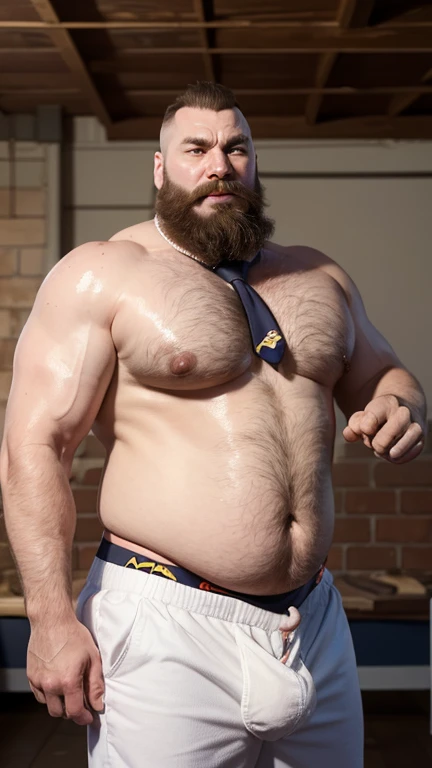 ((((a fat bearded man zangief personagem do jogo Street fight 6))), abs, alcohol, anthro, beer, beverage, biceps,smirk,obese male, chubby, overweight, blush, body hair, happy trail, (white open shirt, necktie, pants, pattern boxers, tenting, undressing:1.3),clock,clothing, drunk, muscular male, pecs, solo,watch,extreme detailed face, detailed eyes BLUE ,(photorealistic, hyper realistic, ultra detailed, ultra detailed background, octane render, soft lighting, ultra detailed),(by rossciaco, by adios,) arte conceitual hiper detalhada, arte premiada, fine and precise character construction. Obra prima. Ultra detalhada a imagem em 8k. The minute details of the image make it even more incredible for the viewer.                   sentido muito prazer, corpo muito suado, extreme body sweating gesturing speaking expressing oneself with hands. Big tongue laughing. Genital Masculino tamanho largo exagerado GG comprido e norme .Genital Masculino tamanho hiper longo, genital Masculino tamanho Gigantescos, genital Masculino tamanho anormal, genital Masculino super comprido, Grande porra, Gozar muito, Goza ).                   ejaculando exageradamente, Gozando sem limites, Jorrando jatos de esperma da glande peniana, 