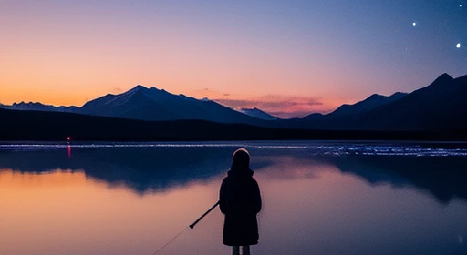 ((highest quality)), ((masterpiece)), ((long range shooting)),evening, women are,Standing on a salt lake,The water surface is like a mirror,Reflecting the sky。Look at the sky,The Milky Way is in the sky。