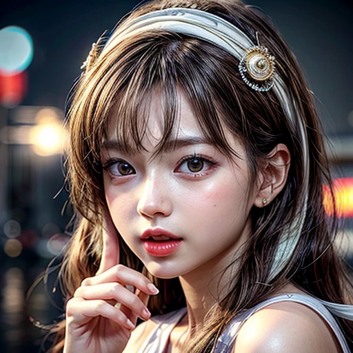 (highest quality,Super detailed,Physically Based Rendering:1.2), (RAW, Realistic, Photorealistic:1.37),Portraiture,Beautiful young woman with Delicate facial features,Soft lighting, ((Playfully licking finger with tongue, Gently placing a finger in the mouth)), (Close-up shot of sensual lips),Cheeks turn slightly red,A gentle and captivating gaze, cute BabyLike finger . Studio gray background, Light Particles, many blurred colorful Lights (dazzling bokeH) . BREAK . (((NOGIZAKA face variations))) Extremely Detailed very KAWAII face variations, elaborate detailed Eyes with (sparkling highlights:1.2), (Voluminous long eyelashes:0.9)、Glossy RED Lips with beautiful details, Coquettish tongue, Rosy cheeks, Radiant PearlSkin with clear transparency, (Natural:0.7) Detailed FlawlessSkin with glowing DowneyHair . { (Dynamic LifeLike expressions) | :d) }, (large eyes:-1) . mouth_hold