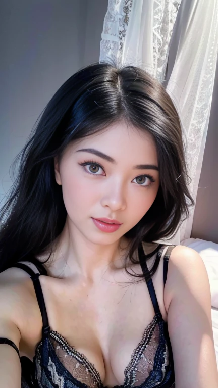 1woman, (Ultra realistic, high res), (highly detailed eyes, highly detailed hair, highly detailed face, highly detailed plump lips), (off shoulder with open breasts), small breasts, , cute smile, (best quality:1.4), Raw photo, (realistic, photo-realistic:1.37), professional photography, cinematic light, (fine face: 1.2),fashion model 20 years old, cute, [[[[pure eyes]]]], [[[[]]]], [[[[chest]]]], [[[[neck]]]], [[[[shoulders]]]], perfect eyes, perfect iris, perfect lips, perfect teeth, perfect skin, soft front light, glow, HDR, (muted colors:1.2)、white skin、((cabelo Castanho ondas suaves)) Best Blanco Romantico、8k resolution、Frente Illuminada、Young Girl Portrait、solo、20-year-old、beautiful face、Upper body、medium side cut、beautiful black hair、beautiful little face woman, solo,　black theme,　look at the audience,one woman,  20 year old girl、braided hair、sheer lingerie、portrait beautiful detailed woman, very detailedな青い顔, Reality, beautiful narrow blue eyes, huge file size, Super detailed, High resolution, very detailed, highest quality, masterpiece, An illustration, very detailed, ticker, Unite, 8K painting wallpaper, fine, fine details, masterpiece, highest quality, Hvery detailed ticker uniform 8K wallpaper, face light movie lighting、Cute Blouse, dark background, oil, masterpiece, diffused soft film lighting, Portrait, highest quality (perfect face:1.4),stunning girl pictures,(8K and、photorealistic:1.25) 、(lip gloss、eyelashes、shiny face、shiny skin、highest quality、超High resolution、Depth of the bounds written、chromatic aberration、caustic road lighting、natural shading、sexy 1girl, Extremely cute, Amazing face and eyes, (Beautiful lovely smile), (extremely detailed beautiful face), bright and shiny lips, (cute lingerie:1.3), (very elaborate lace bra:1.5), smooth skin, super beautiful, attractive, (Best Quality:1.4), (hyper quality), (Ultra-detailed), (hyper-realistic) 