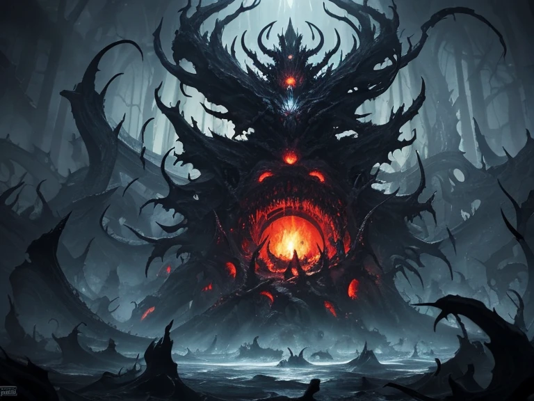 a maelstrom of tormented souls swirling into an abyss