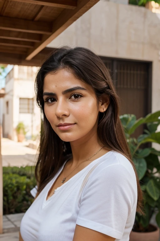 puedes crear una imagen de una mujer sumamente realista, en la que se vea perfectamente su cara, porfavor