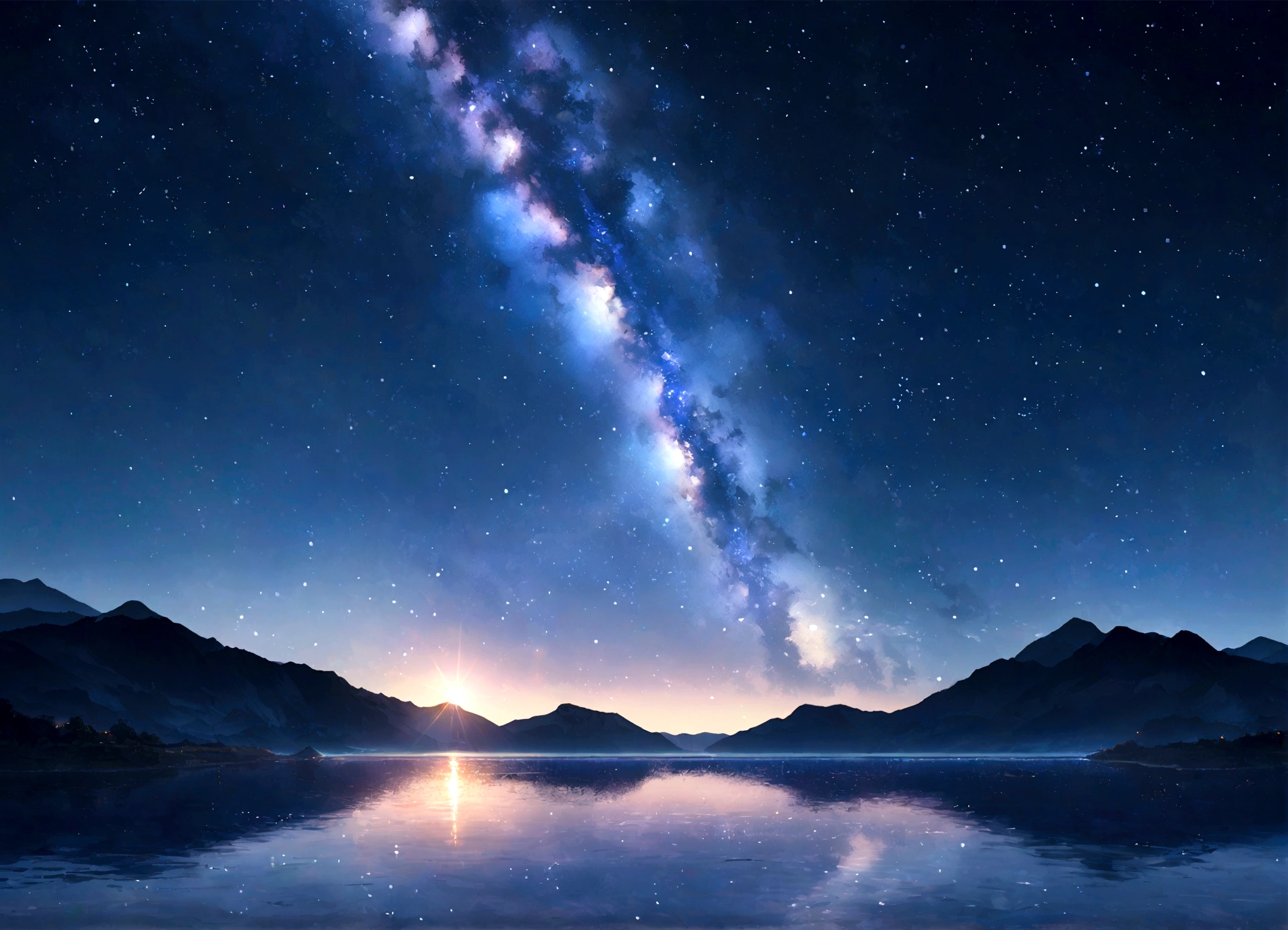 water, Ocean, Dark Sky, Mountain々, Starfall, milky way