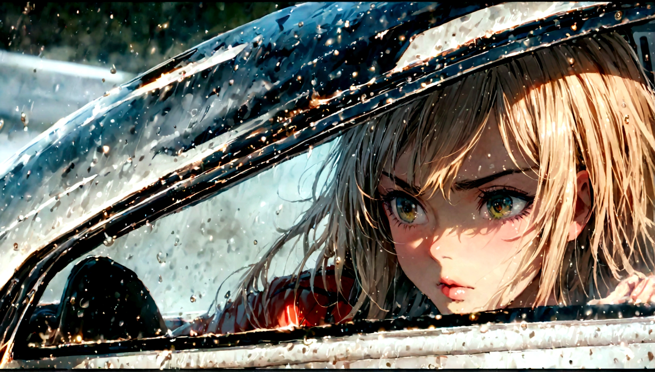chica sexy subiendo a un auto superdeportivo