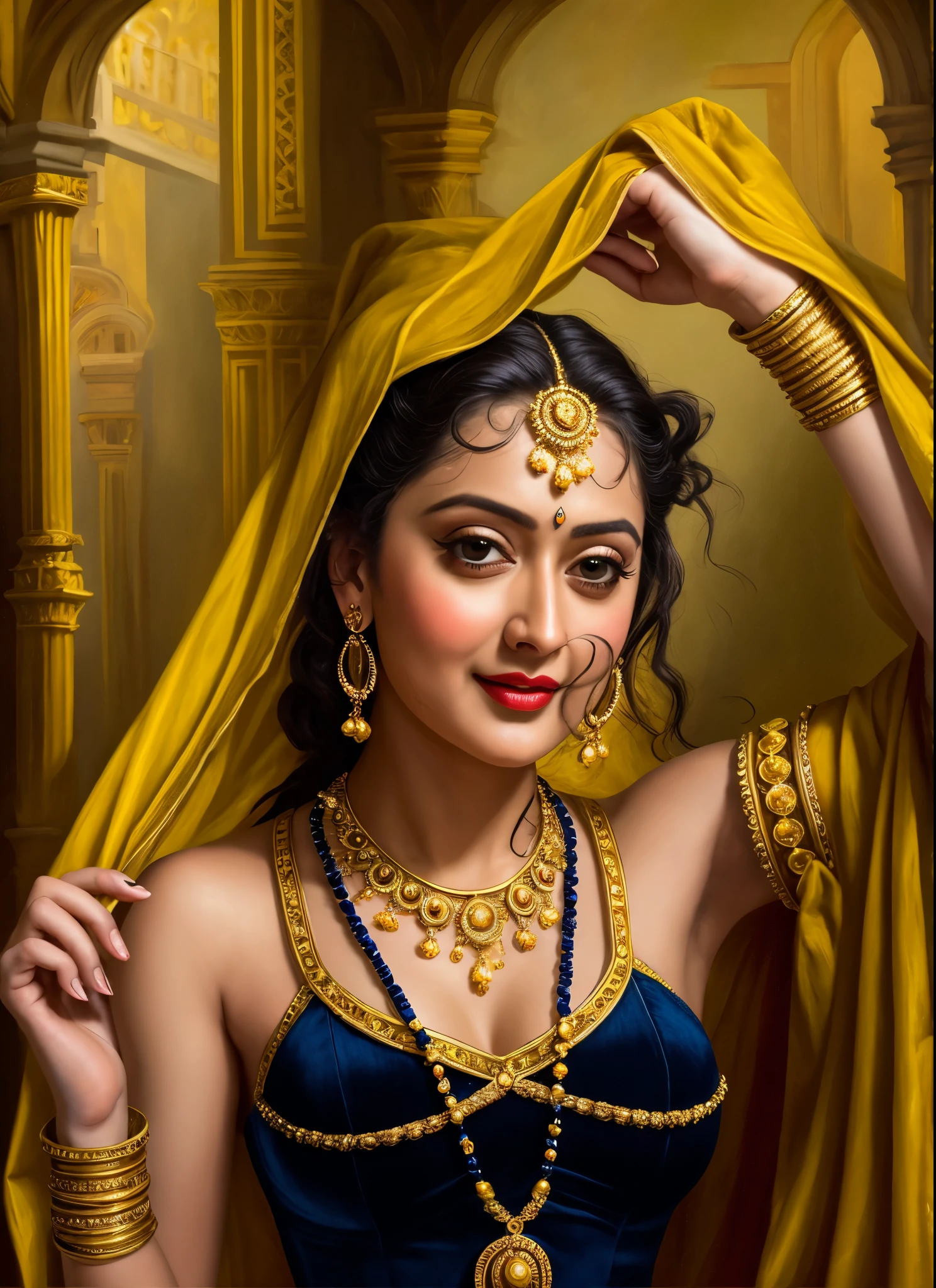 Looks like Anushka Shetty, Masterpiece, Best quality, high clarity eyes, beautifully styled hair, critically flawless,sharp picture, Full portrait, High pixels, perfect face, perfect eyes, beautiful face, perfect hands,perfect fingers, in Peter Paul Rubens style, by Peter Paul Rubens, baroque style, acrylic on canvas, highly detailed, description: "Create a nymph inspired by the tales of Greek or Roman mythology, embodying the essence of a natural element or location, and possessing a unique ability or trait that sets her apart."