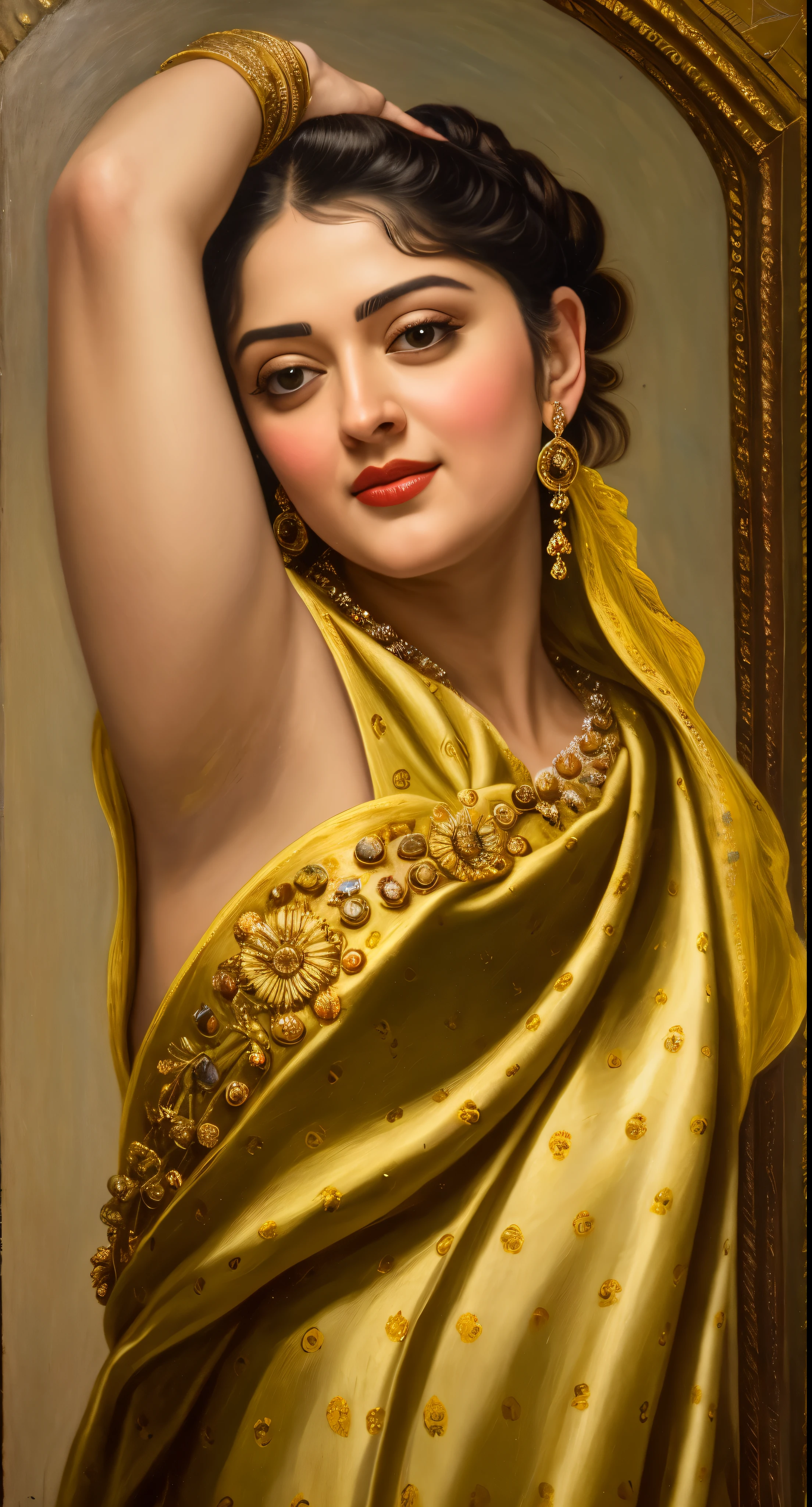 Looks like Anushka Shetty, Masterpiece, Best quality, high clarity eyes, beautifully styled hair, critically flawless,sharp picture, Full portrait, High pixels, perfect face, perfect eyes, beautiful face, perfect hands,perfect fingers, in Peter Paul Rubens style, by Peter Paul Rubens, baroque style, acrylic on canvas, highly detailed, description: "Create a nymph inspired by the tales of Greek or Roman mythology, embodying the essence of a natural element or location, and possessing a unique ability or trait that sets her apart."