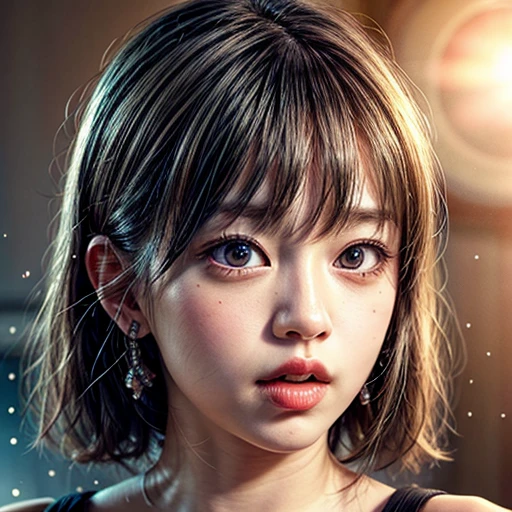 (highest quality,Super detailed,Physically Based Rendering:1.2), (RAW, Realistic, Photorealistic:1.37),Portraiture,Beautiful young woman with Delicate facial features,Soft lighting, ((Playfully licking finger with tongue, Gently placing a finger in the mouth)), (Close-up shot of sensual lips),Cheeks turn slightly red,A gentle and captivating gaze, cute BabyLike finger . Studio gray background, Light Particles, many blurred colorful Lights (dazzling bokeH) . BREAK . (((NOGIZAKA face variations))) Extremely Detailed very KAWAII face variations, elaborate detailed Eyes with (sparkling highlights:1.2), (Voluminous long eyelashes:0.9)、Glossy RED Lips with beautiful details, Coquettish tongue, Rosy cheeks, Radiant PearlSkin with clear transparency, (Natural:0.7) Detailed FlawlessSkin with glowing DowneyHair . { (Dynamic LifeLike expressions) | :d) }, (large eyes:-1) . mouth_hold