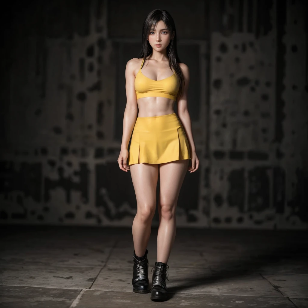 Tifa lockhart, (best quality,ultra-detailed,Realistic:1.37),beautiful detailed face,Perfect symmetry,perfectly shaped body,Perfect makeup,vivid colors,studio lighting