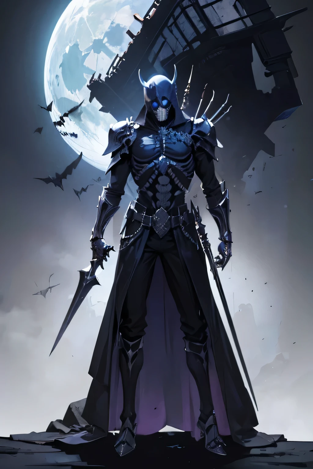 Skeleton Man Dark Knight Massacre Wizard Full Body