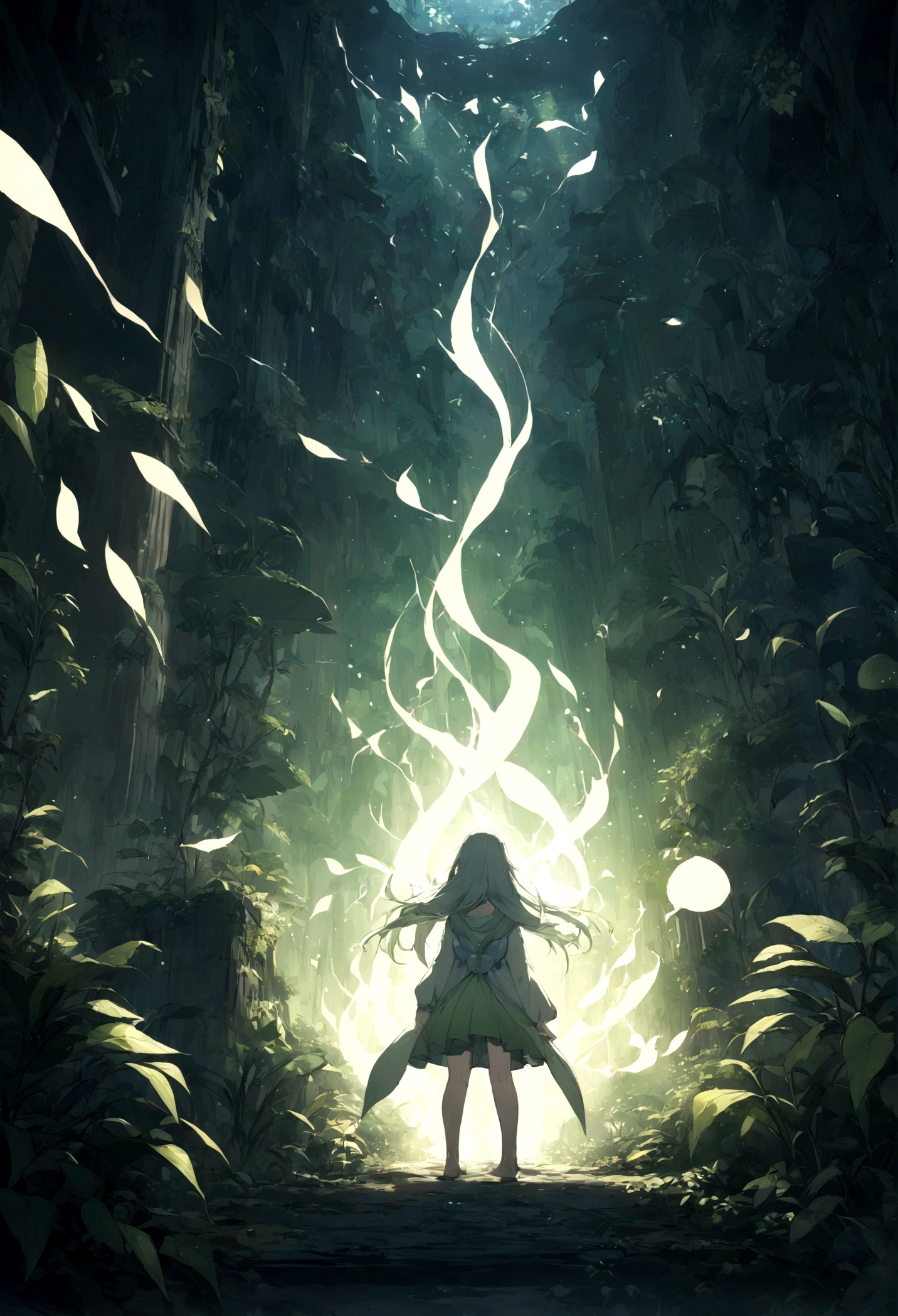 Fairies playing with plants、Dwarf、Mysterious Energy