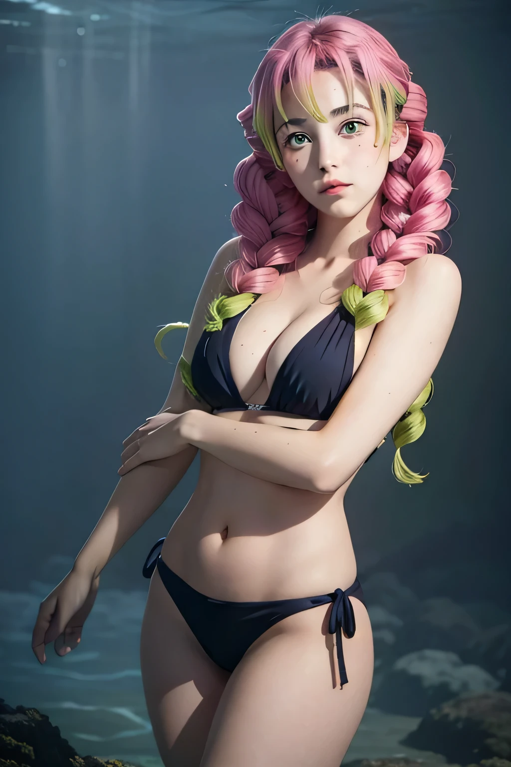 (obra maestra, Vibrante escena de playa:1.2), (mitsuri:1.5) , (Enjoying a sunny day:1.1), (con un bikini blanco de tanga:1.4), (Well-endowed bust and curvilinear melt:1.4) , (cuerpo proporcional a pesar de su baja estatura:1.1), (Photograph taken from behind to highlight your buttocks:1.5) , (Slowly turning to look at the camera:1.2), (playful expression:1.1), (capturando su belleza y confianza:1.1), (Ambiente junto al mar:1.1), (Refreshing ocean waves:1.1) hiperdetallado, detalles locos, bellamente graduado de color, motor irreal, DOF, Super-Resolution,Megapixel, Cinematic Lightning, Antialiasing, FKAA, TXAA, RTX,SSAO,Procesamiento posterior, Post Production, Mapeo de tonos, ..cgi, VFX, SFX, insanely detailed and intricate , Hiper maximalista, hiperrealista, volumetic, fotorrealista, Ultra Fotorrealista, ultra detallado, Detalles intrincados,8k, Super detailed , a todo color, volumetric illumination, HDR, realista, motor irreal, 16k, foco nítido. Renderizado de octanaje