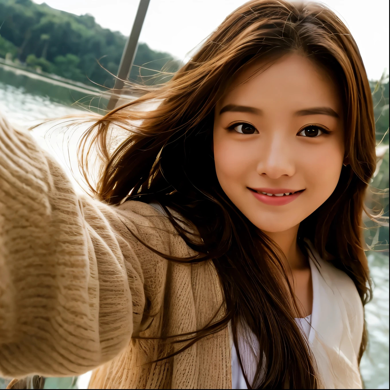 Ultra High Quality、1 person、slender、Brown Hair、Selfie