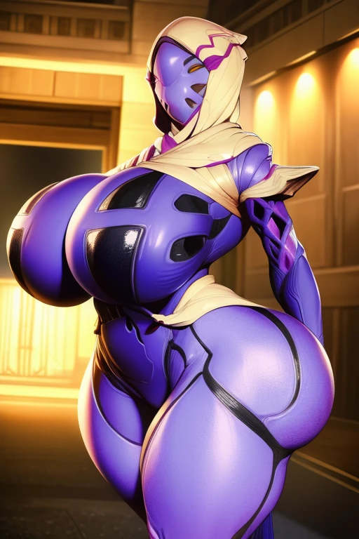 Melhor qualidade, jovem sozinha, seios gigantes, giant ass, very curvy, cabelo estilo loiro, olhos rosa, fleshy lips, sedutor, fita no cabelo, gargantilha, sexy fishnet bodysuit, argolas de prata, coxas grossas, Curvy physique, quadris largos e bunda redonda, gigantic breasts larger than the head, tema de alta fantasia
