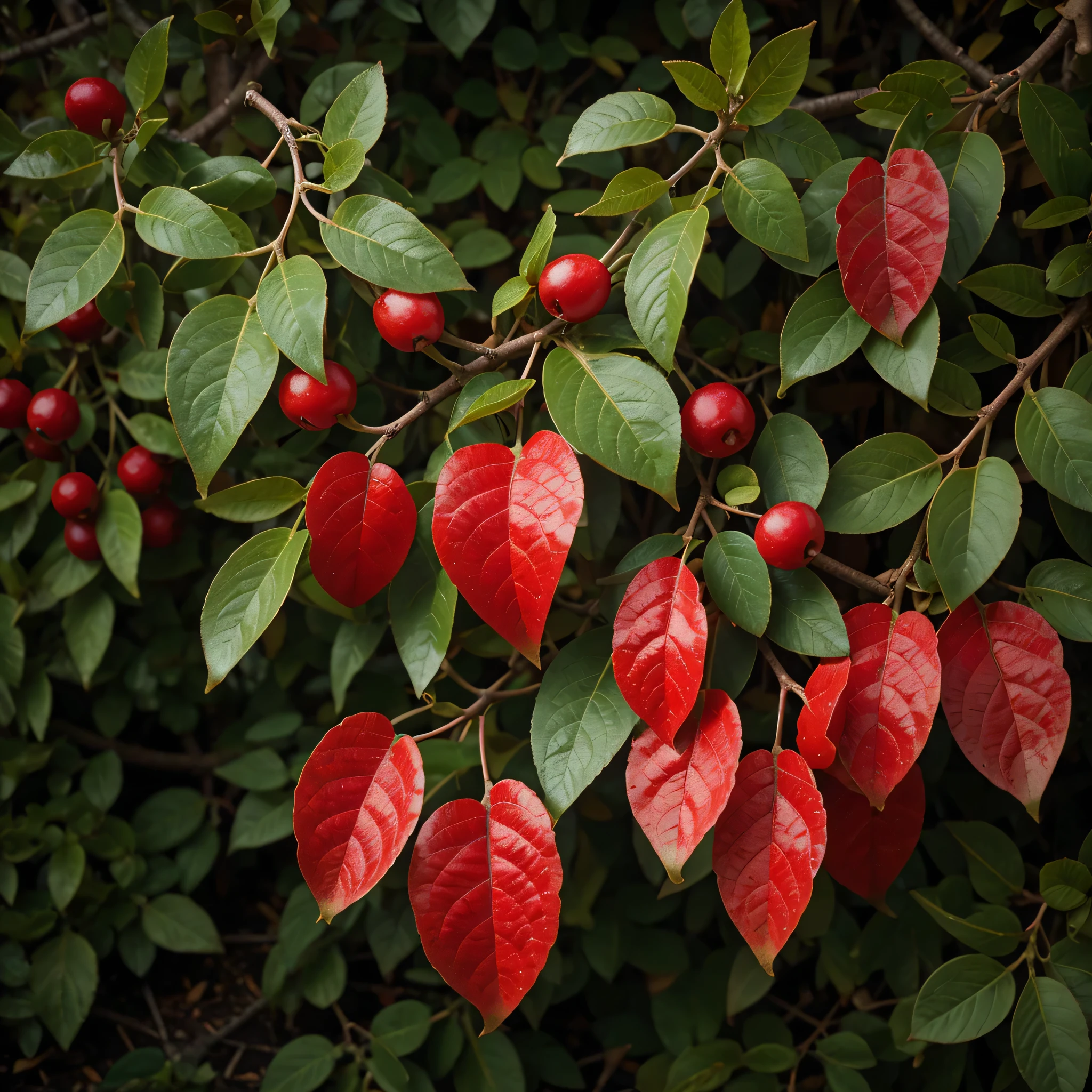 Four hundred Cotoneaster leaves throughout the image