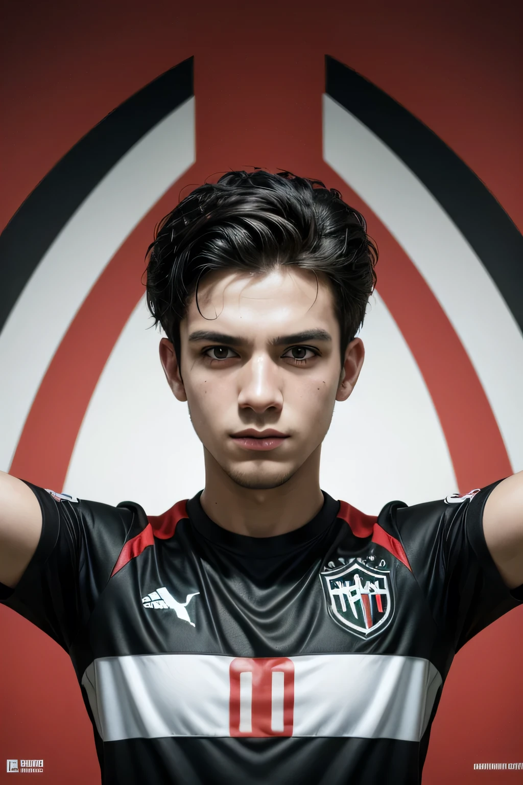 create art of the são paulo football club mascot red black and white