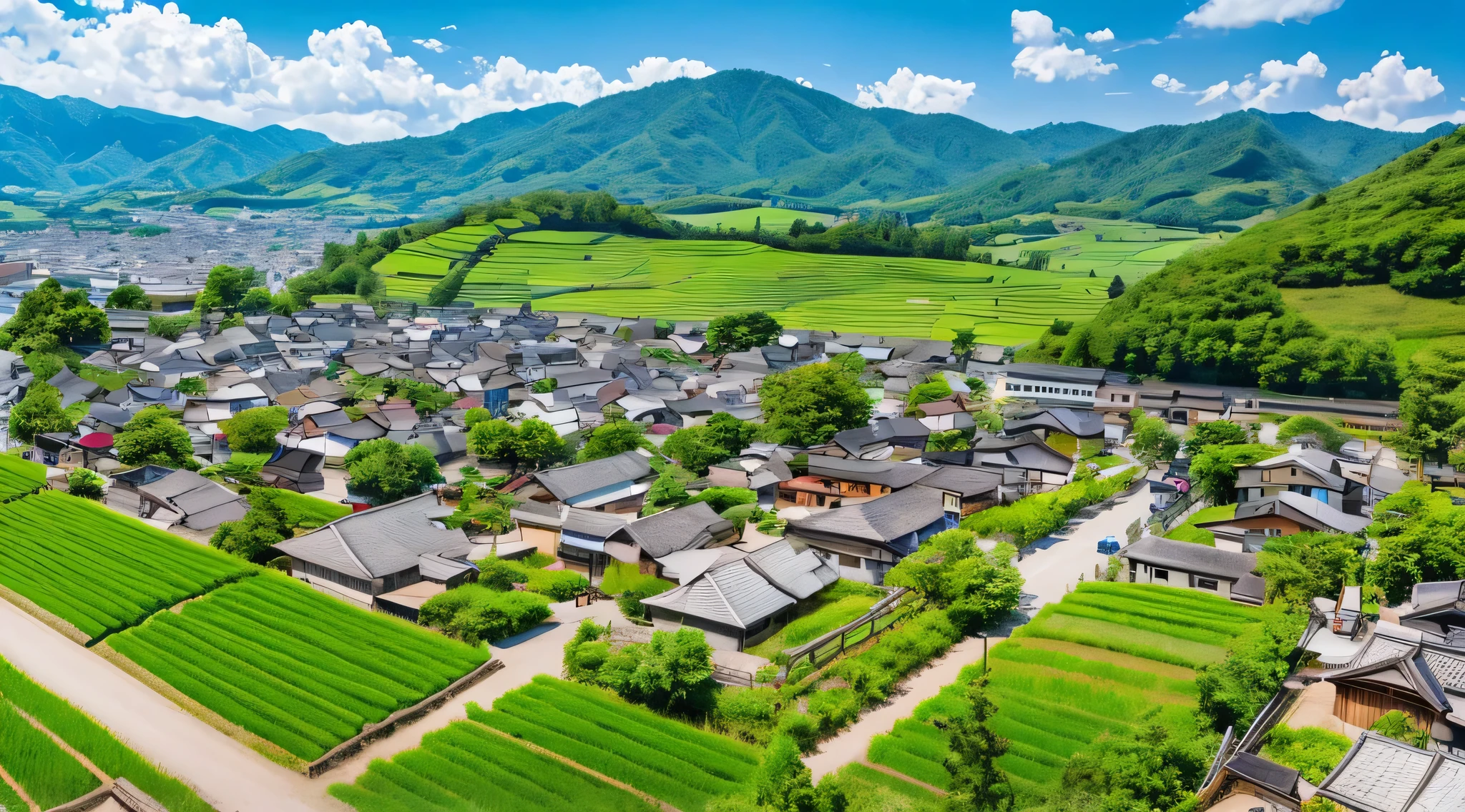 map, town, japanese, countryside