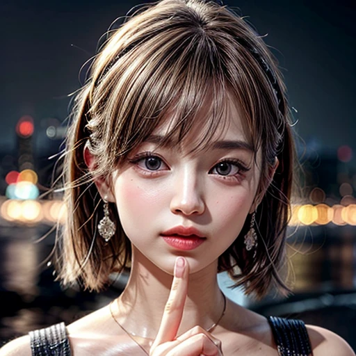 (highest quality,Super detailed,Physically Based Rendering:1.2), (RAW, Realistic, Photorealistic:1.37), (Acutance:0.85),Portraiture,Beautiful young woman with Delicate facial features,Soft lighting, ((Playfully licking finger with tongue, Gently placing a finger in the mouth)), (Close-up shot of sensual lips),Cheeks turn slightly red,A gentle and captivating gaze, cute BabyLike finger . Studio gray background, Light Particles, many blurred colorful Lights (dazzling bokeH) . BREAK . (((NOGIZAKA face variations)))  Extremely Detailed very KAWAII face variations, elaborate detailed Eyes with (sparkling highlights:1.2), (Voluminous long eyelashes:0.9)、Glossy RED Lips with beautiful details, Coquettish tongue, Rosy cheeks, Radiant PearlSkin with clear transparency, (Natural:0.7) Detailed FlawlessSkin with glowing DowneyHair . { (Dynamic LifeLike expressions) | :d) }, (large eyes:-1) . mouth_hold