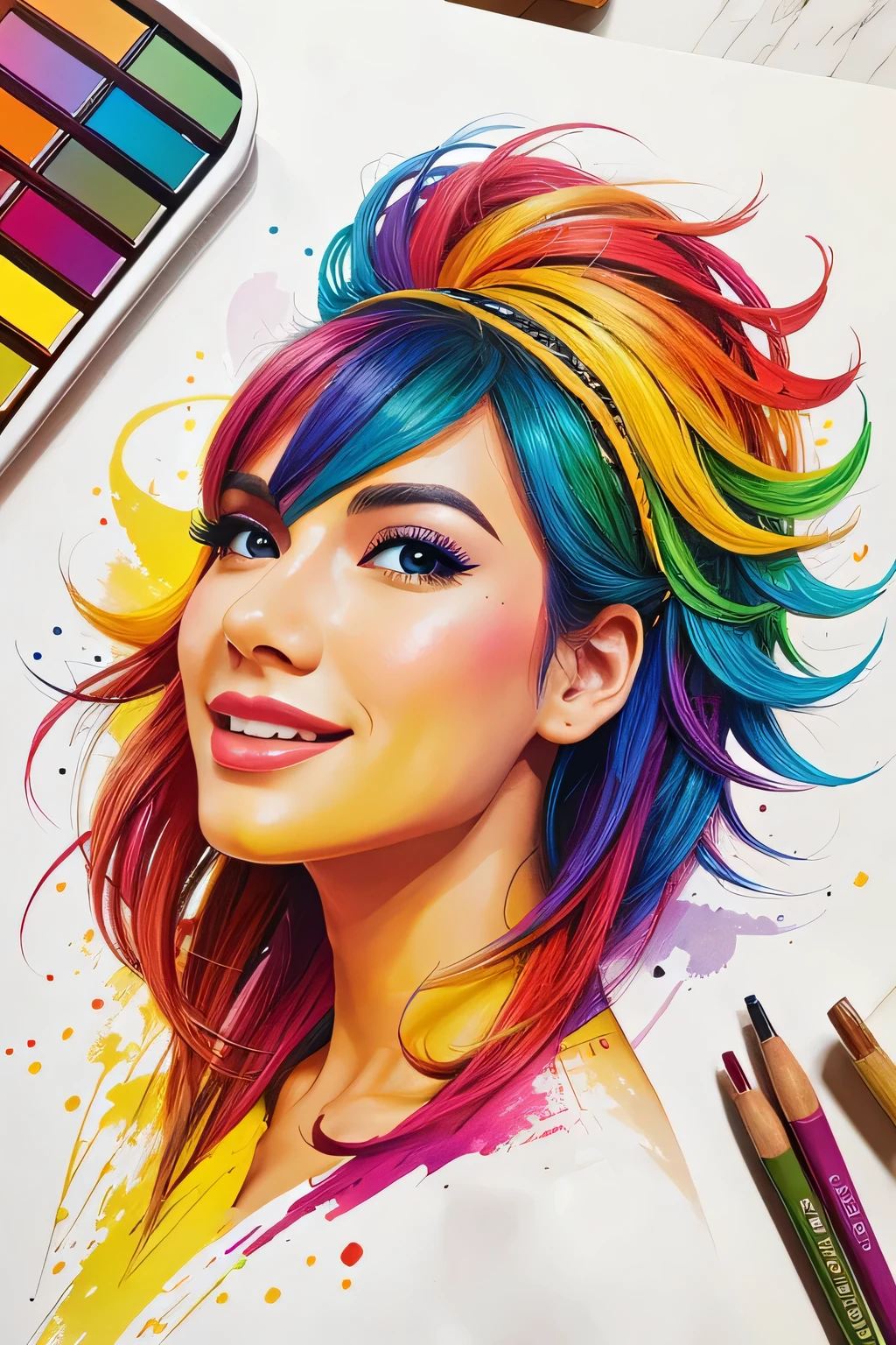 Create an a vibrant illustration art