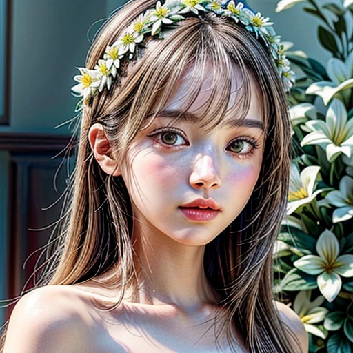 { NSFW | (((No clothes))) }, (Only face and flowers in composition), (masterpiece, Highest quality, beautiful and aesthetic), ((Ultra-detailed:1.35)), (Acutance:0.85), (Photorealsitic, HyperRealism:1.37), (colorful), (many colors:1.28), (((petals ))), ( Dazzling Self-Luminous floral background:1.4), (((Close-up girl))), (((Extremely detailed NOGIZAKA face variations))), All Faces surrounded by flowers, (Radiant PearlSkin, Elaborate detailed Eyes with sparkling highlights), (Space Filled with all flowers), { (Bodies covered with fresh flowers:1.28) | (Flower outfits made from fresh flowers) | (invisible body:1.4) }, (Flower Leis), (body:-1) .