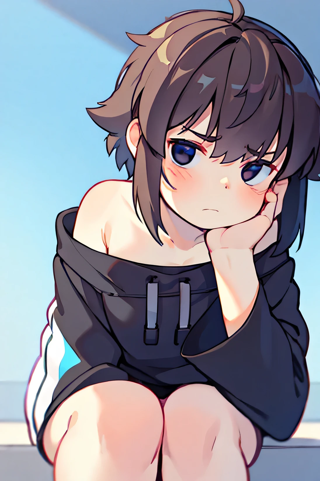 Girl with a somewhat sad expression.