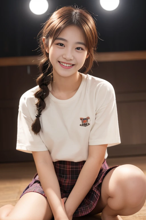 (8k、RAW Photos、highest quality、masterpiece:1.2)、(Realistic、Realistic:1.37) 、(((Strange pose, Bend your knees and spread your legs))), ((Exposing pubic hair and genitals))、Very detailed、超A high resolution、1 girl、View your audience、Beautifully detailed face、Laughter、narrow、(Slim waist) :1.3)、beautifully detailed skin、Skin Texture、Floating Hair、Professional Lighting、Human whole body、Shortcuts、Braided Hairstyles、Bob Hair、E Cup、smile、16 years old、Skirt flip、Baby Face、子供っぽいsmile、Sappin'''、Moisturizing lips、Pale pink lips、Braided Hairstyles、Umbilical cord prolapse