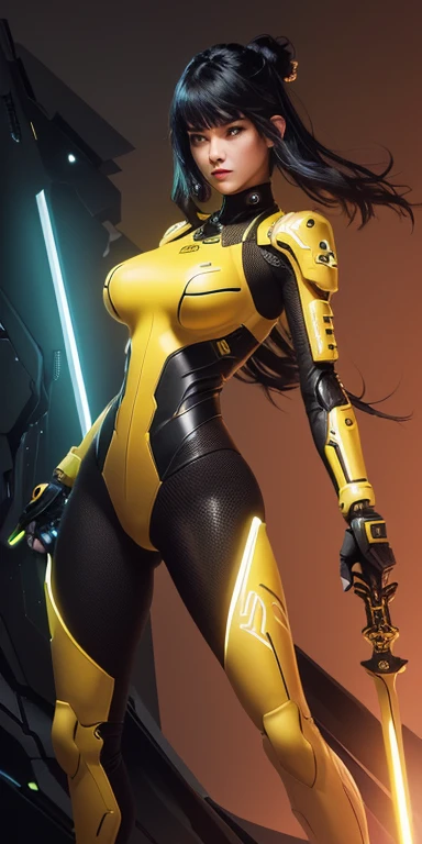 One, deep ebony 1 girl, Black Girl, Beautiful face, {{ braided hair }}, black lips, female character nude upper body, bare chest, big nipples, wet tits, takes in the mouth, dark black and yellow, sports leisure, green eyes, long hair, diamond earrings, cybernetically enhanced, medium breasts, she stands in front of spaceships and satellites, starry night sky, pigeon core, neo-dadaist, asuka langley, suit EVA neon genesis, mechanized precision, space crew member, she holds an important position, in the crowd of spectators at a technical conference in the style of mecha anime, 8K, Best quality, a high resolution.