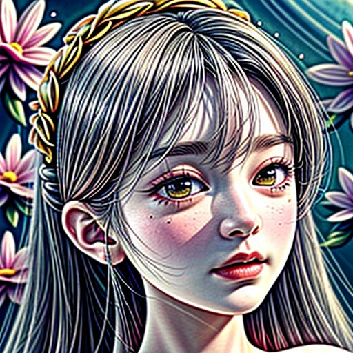 1 girl, アニメ, work of art, fluttering tree hologram ,floating in the cosmos, (from sideways:0.8), (from low:0.9), raising galaxy, best qualityer, (blue nebula in the shape of a girl:0.9), (Detailed acrylic painting), conceptual artwork, intricate-detail, lens distortion, high resolution, (Lens flare:0.95), Depth of field, (paisaje), haos, ray tracing, hight contrast, reflexivo, lustrous, ((hdr)), glowing particles vibrated around the lake, pose, PRINCESS CLOTHES, 3:1, bright gradient eyes, blush, (pensamento), shiny white crystal headpieces, look away from the viewer, Long shot, ((Gradient color)), pose, elegant flowing dress, flowing straight hair, outer kingdom, Cramped),