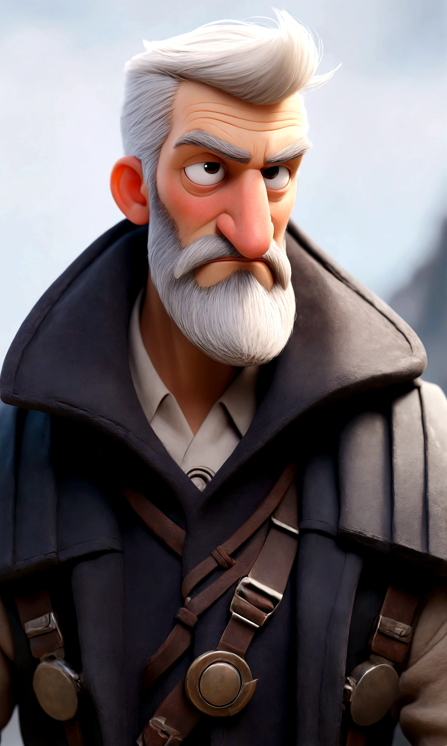 cheerful man, fair skin with beard and light almost gray hair