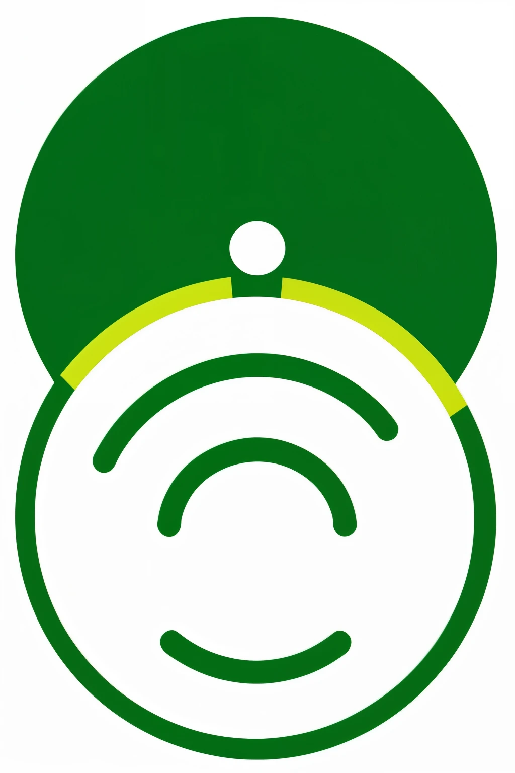 1.small green circular wifi icon, the background of the circle and the white wifi silhouette.
all this can be small icons of green silhouettes and white background