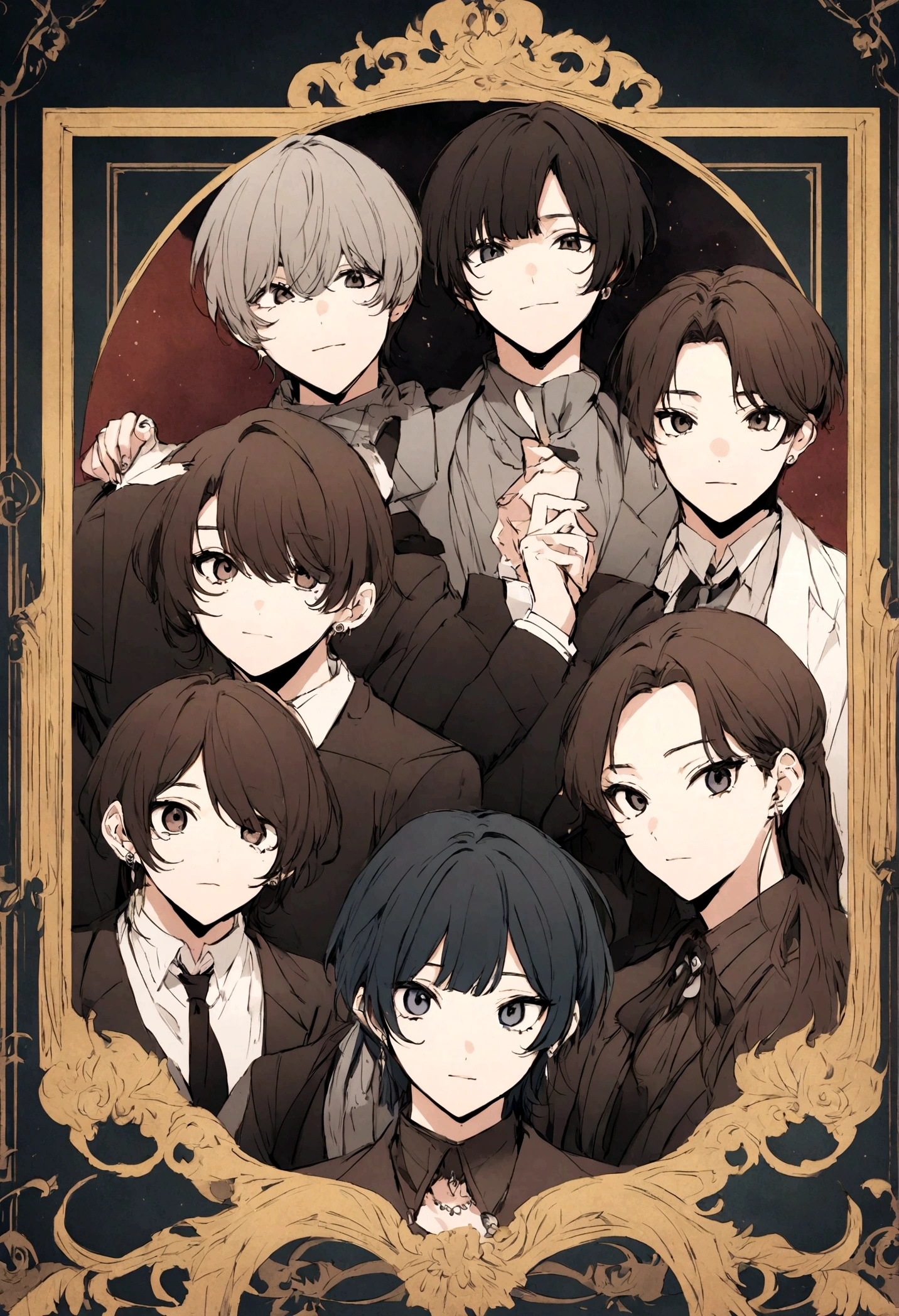 Make an anime poster for a movie about the kpop group BTS.