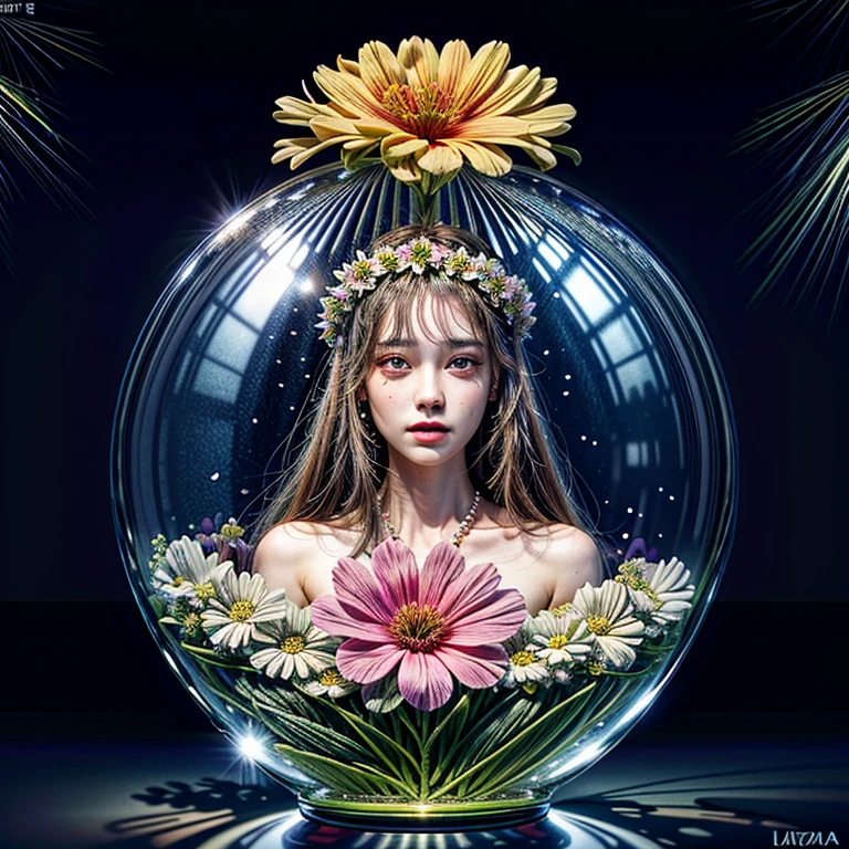 { NSFW | (((No clothes))) }, (Only face and flowers in composition), (masterpiece, Highest quality, beautiful and aesthetic), ((Ultra-detailed:1.35)), (Acutance:0.85), (Photorealsitic, HyperRealism:1.37), (colorful), (many colors:1.28), (((petals ))), ( Dazzling Self-Luminous floral background:1.4), (((Face Close-up girl))), (((Extremely detailed NOGIZAKA face variations))), All Faces surrounded by flowers, (Radiant PearlSkin, Elaborate detailed Eyes with sparkling highlights), (Space Filled with all flowers), { (Bodies covered with fresh flowers:1.28) | (Flower outfits made from fresh flowers) }, (FlowerWreath, Hibiscus Leis), (in container), (Nipple:-1.4) .