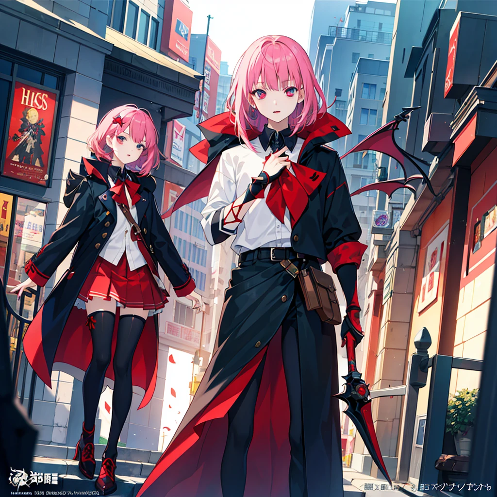 1girl、(masterpiece, highest quality、Official Art、16K、The best composition、CG、Award-winning works), (Thin Hair), Super detailed, Anime Style, alone, full length, Concept Art,Vampire Hunter high school girl Reaper's Scythe, Black Sailor Suit, With the bat. Super huge, Tattered Gauntlets, Tall and stylish, Very large.、White Background, full lengthに立って, Standing on the desolate land,