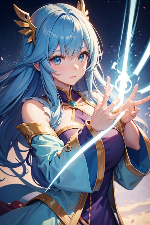 Anime Woman casting a magical spell