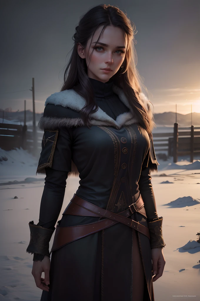 mulher arafada em uma roupa de couro parada na neve, alexandra fomina artstation, Yennefer of vengerberg, Yennefer, arte de personagem impressionante, Sociedade Dawn CG, retrato de uma maga feminina, Alena Aenami e Artgerm, realistic fantasy rendering, arte conceitual escura fotorrealista, A complete portrait of the Nordic female, wojtek fus