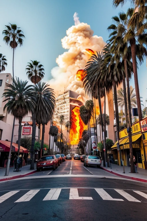 Hollywood California on fire 