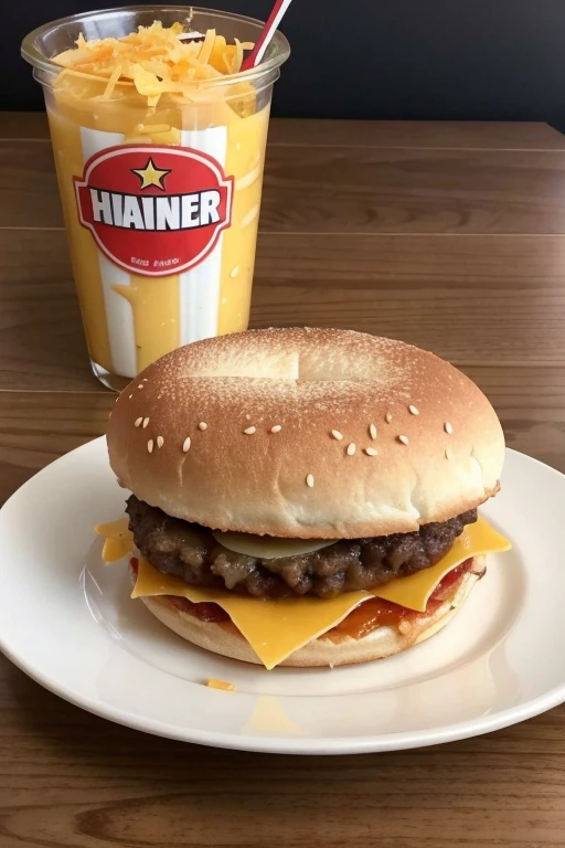 Lanche apenas com pao hamburger e cheddar.