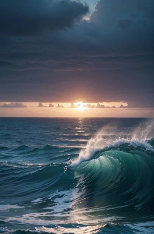 create an image written "RpdaDz7" in the middle of the sea with waves