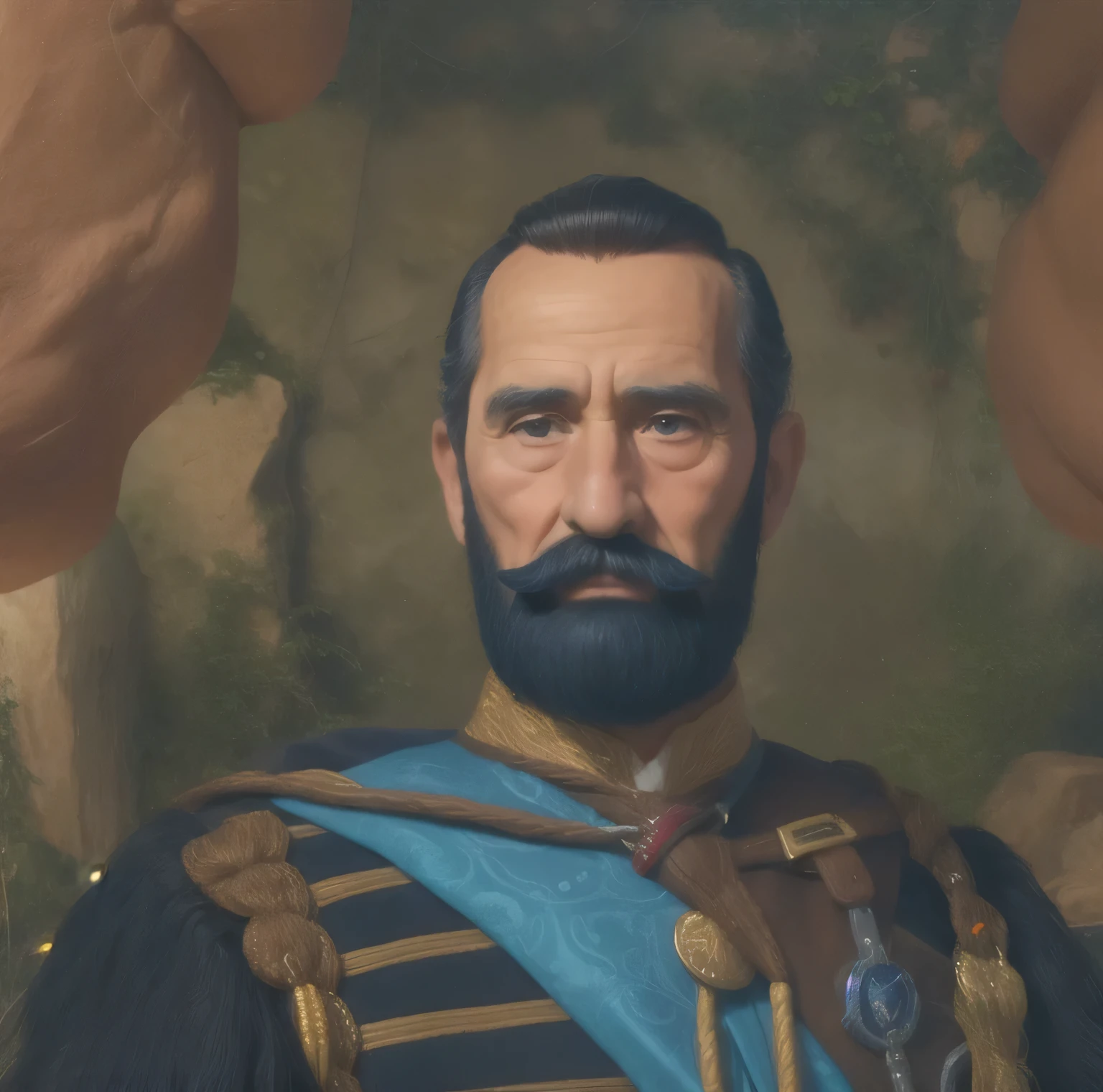 Hombre, ,he is 90 years old ,arrugas tiene frente , tiene bigote